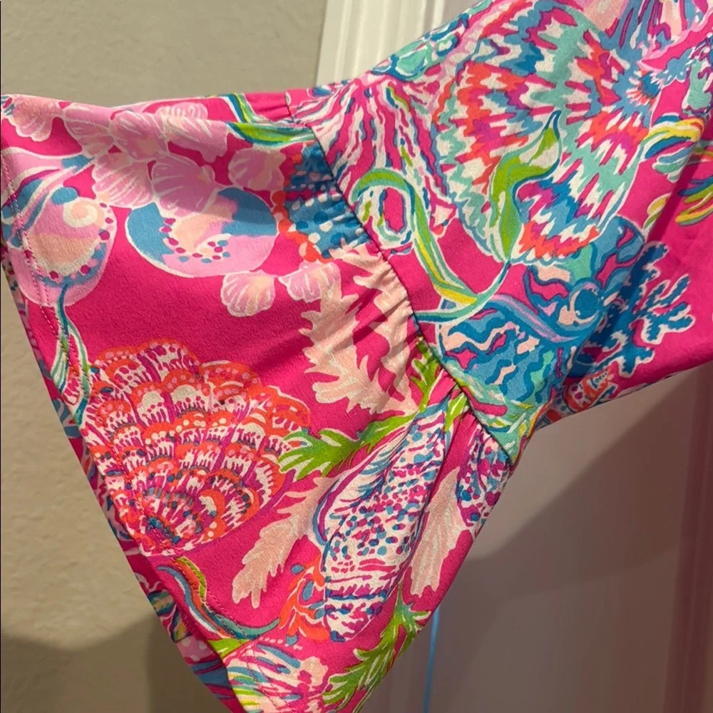 Lilly Pulitzer Pink and Blue Scoop Neck Sundress - Picture 4 of 6